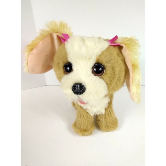 FRF PUPPY DOG BARKS, WALKS & PANTS BROWN & WHITE BIG EYES 9" PUPPY DOG Pink Bows - Picture 12 of 12